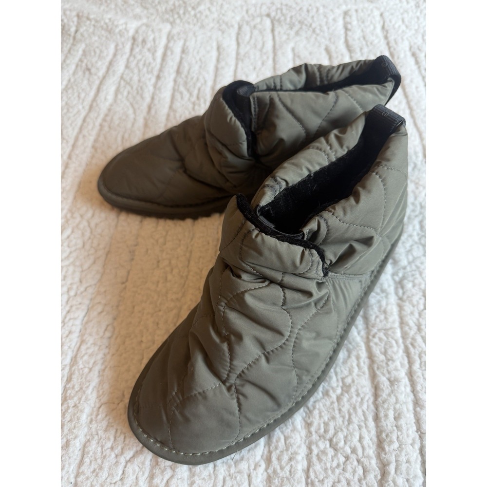 Rag & Bone Eira Quilted Boot Women's Sz 9 Olive Green Rubber Sole Velvet Lining